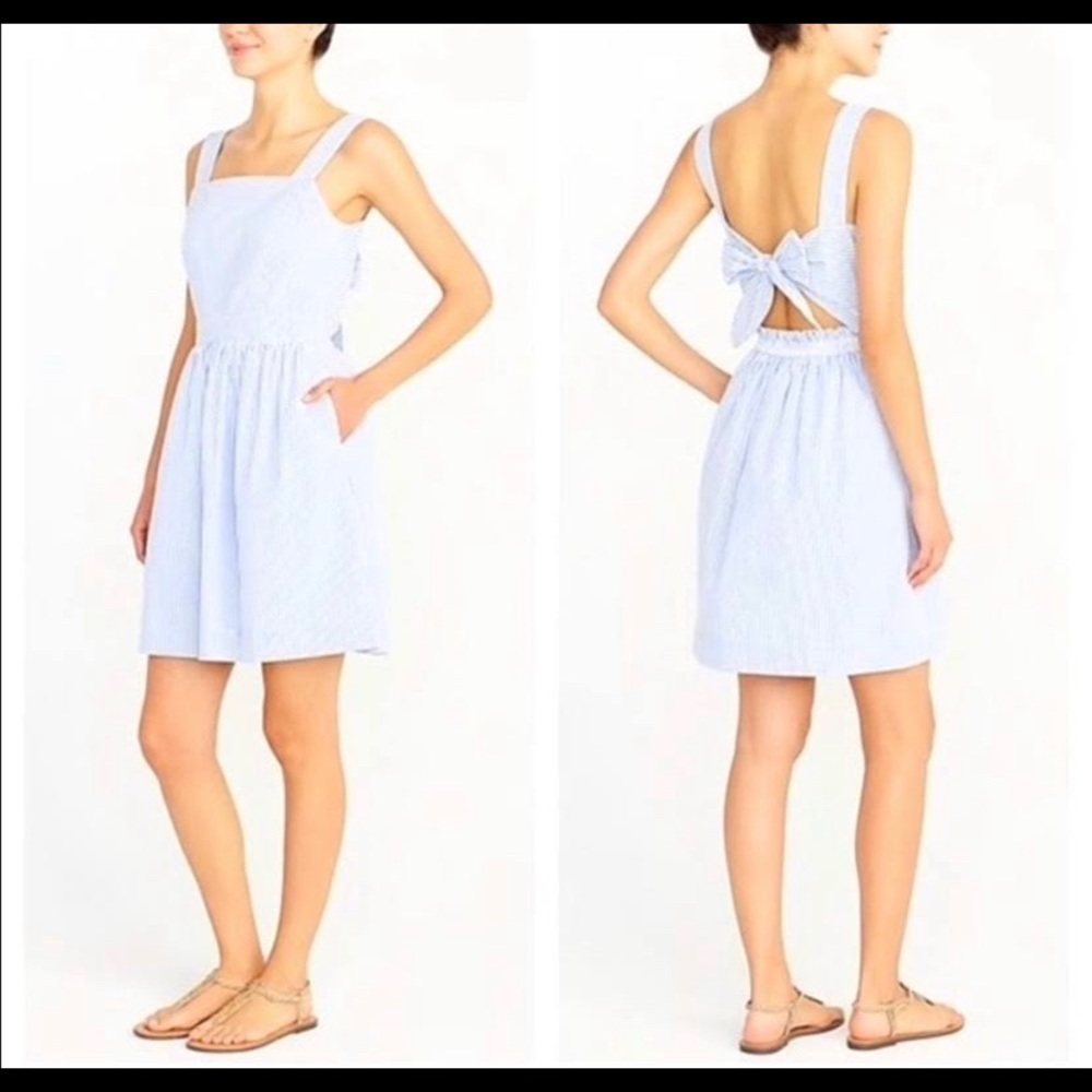 JCREW factory NWT blue seersucker dress